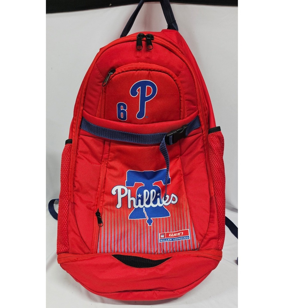 Philadelphia Phillies The Won Brand Baseball Backpack Red Blue MLB Fan Gear Bag